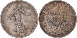 World Coins - Coin, France, Semeuse, 2 Francs, 1908, Paris, , Silver, KM:845.1