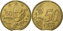 World Coins - Greece, 50 Euro Cent, 2008, Athens, error clipped planchet, , Brass