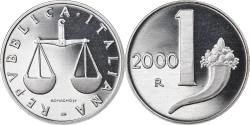 World Coins - Coin, Italy, Lira, 2000, Rome, Proof, , Aluminum, KM:91