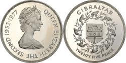 World Coins - Coin, Gibraltar, Elizabeth II, 25 New Pence, 1977, Proof, , Silver