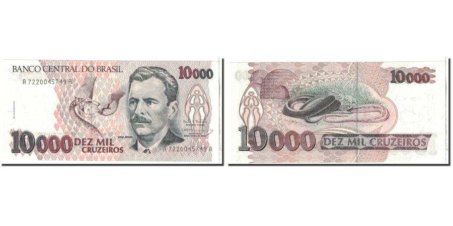 1993 UNC Brazil 10000 10,000 Cruzeiros Banknote P-233c 