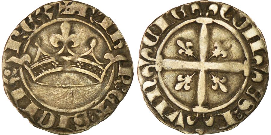 World Coins - Coin, France, Provence, Robert d'Anjou, Sol coronat, 1339, , Silver