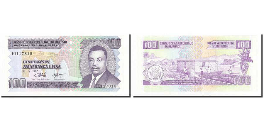 Prince/Construction/p37b UNC Burundi 100 Francs 01.12.1997 