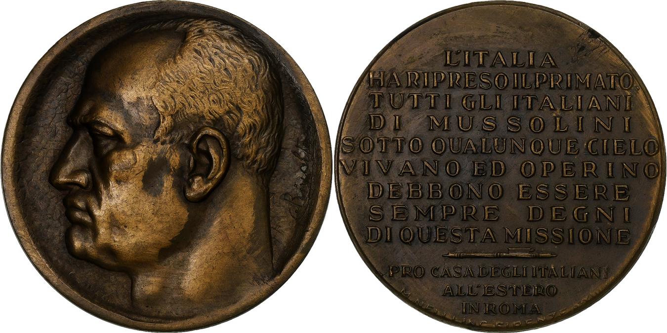 Italy, Medal, Benito Mussolini, UNDATED (1935), Bronze, Rivalta,