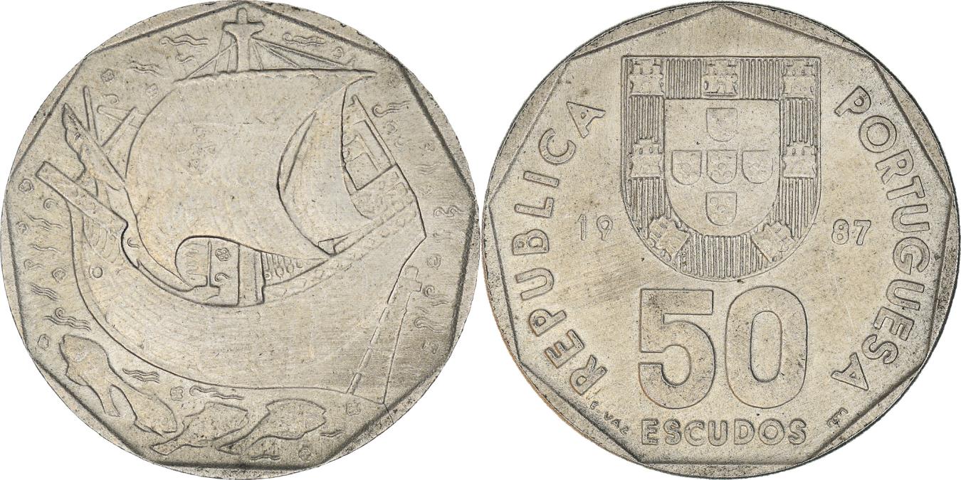 Coin, Portugal, 50 Escudos, 1987, , Copper-nickel, KM:636