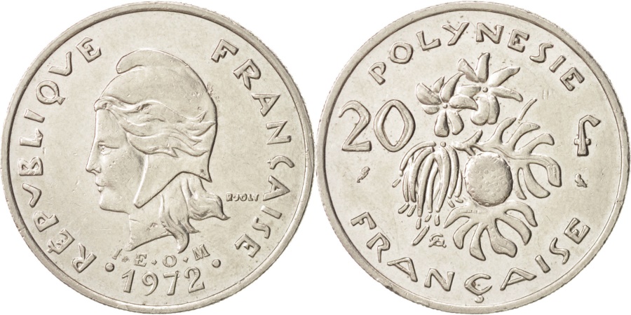 World Coins - French Polynesia, 20 Francs, 1972, Paris, , Nickel, KM:9