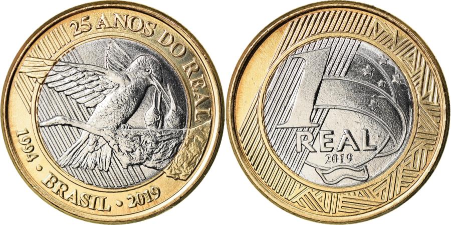 Coin Brazil Real 19 25eme Anniversaire Du Real Bi Metallic