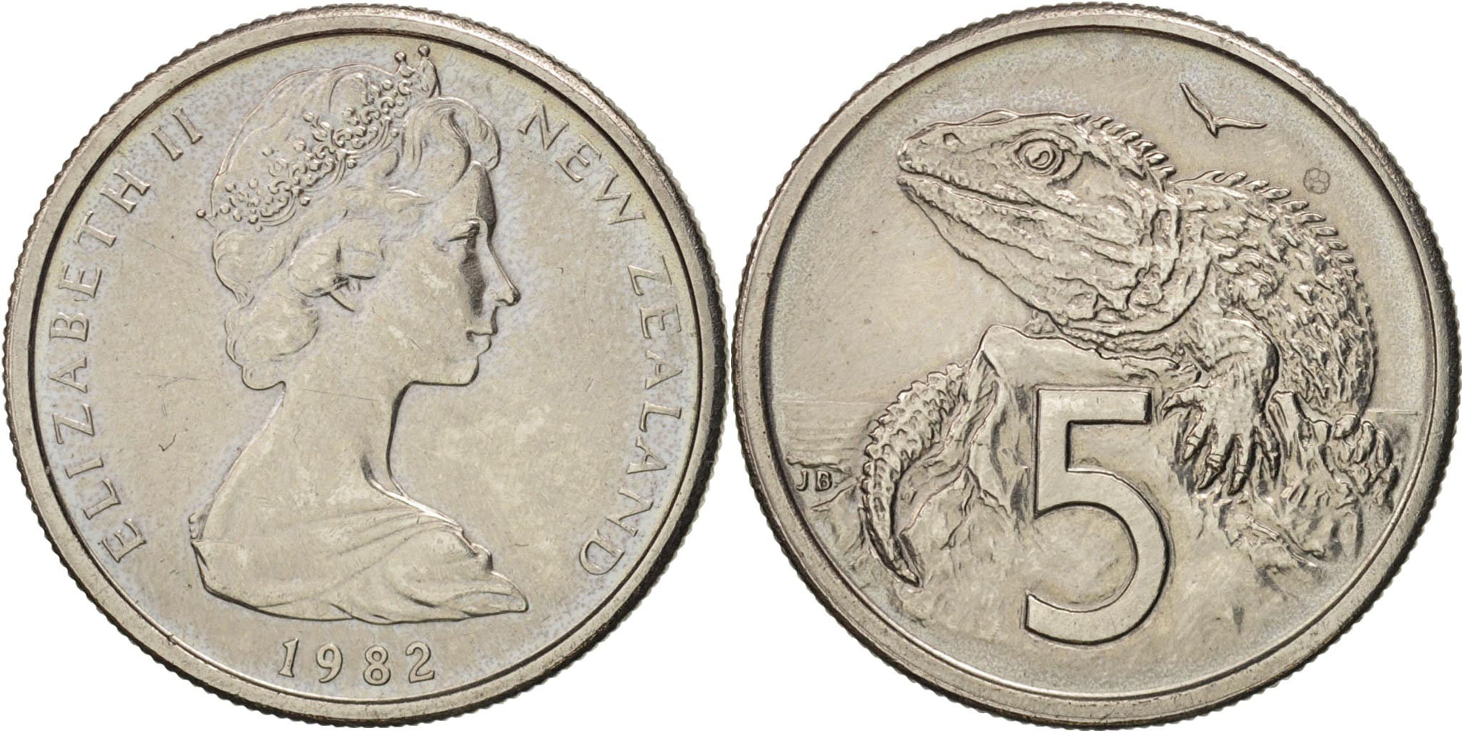 【中古】 Millennium チンバラーダ New Zealand, Elizabeth II, 5 Cents, 1982, , Copper-nickel