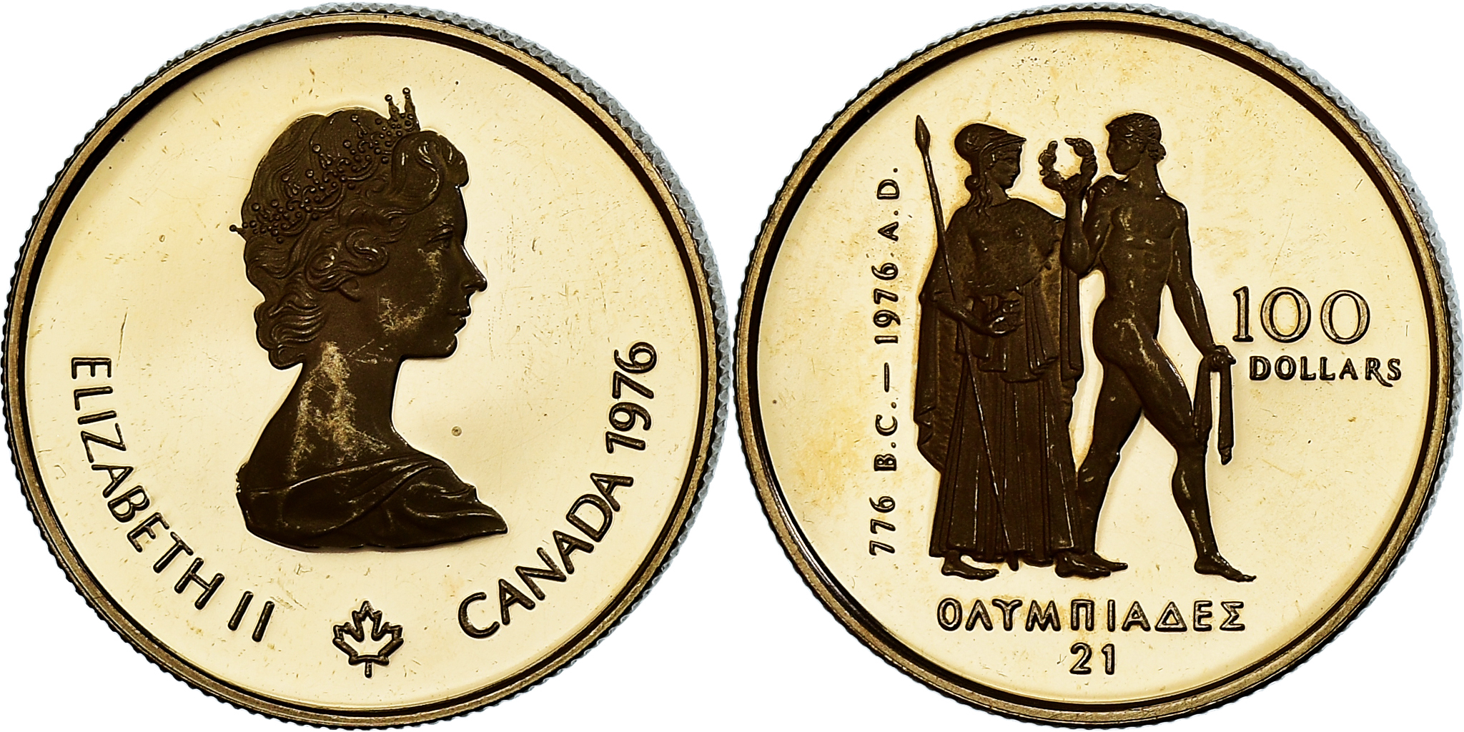 Canada, Elizabeth II, 100 Dollars, 1976, Ottawa, Proof, Gold
