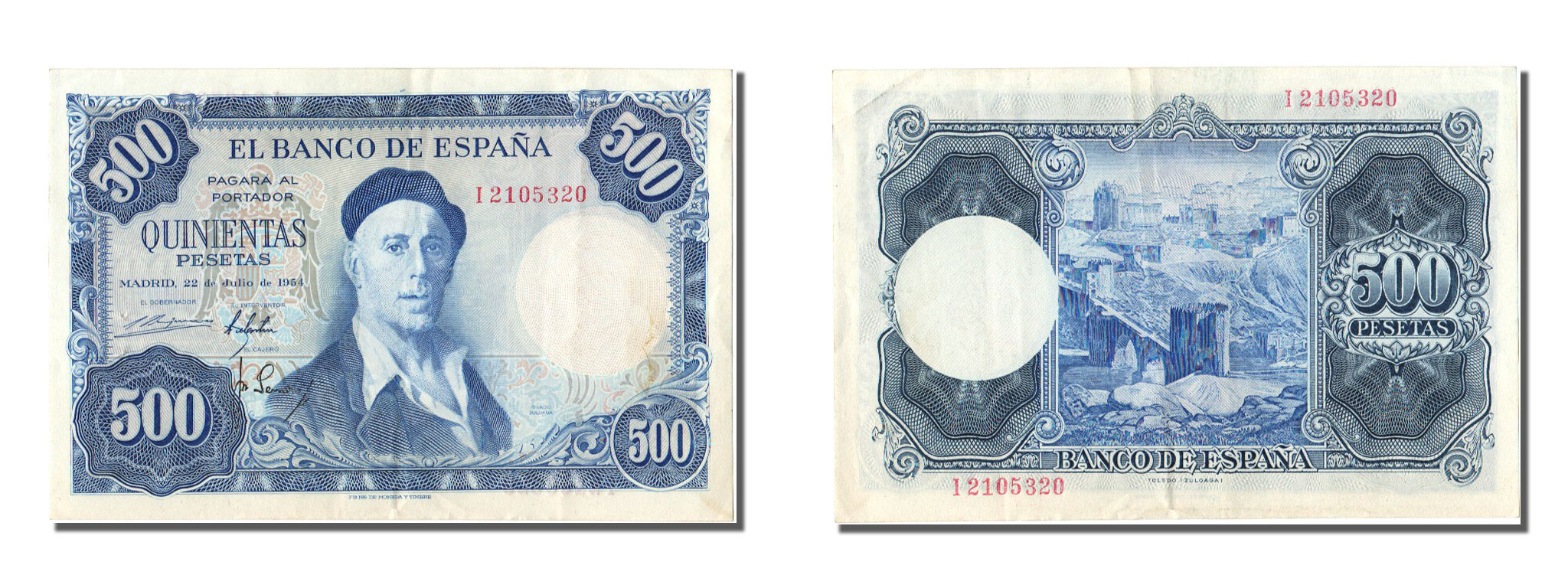 Banknote, Spain, 500 Pesetas, 1954, 1954-07-22, AU(50-53) | World