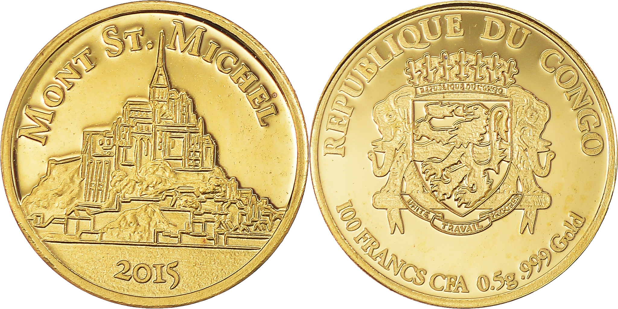 Coin, CONGO, DEMOCRATIC REPUBLIC, Mont Saint Michel, 100 Francs