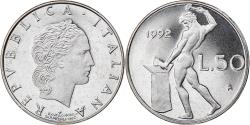 World Coins - Coin, Italy, 50 Lire, 1992, Rome, Proof, , Stainless Steel, KM:95.2