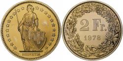 World Coins - Switzerland, 2 Francs, Helvetia, 1978, Bern, Proof, Copper-nickel,