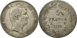 【銀貨】フランス 1835年 5フラン ルイ・フィリップ　本物 0829 Coin, France, Louis-Philippe, 5 Francs, 1842, Paris, , Silver