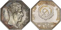 World Coins - France, Token, Charles X, Notaires de l'Arrondissement de Meaux, 1827, Silver