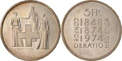 World Coins - Coin, Switzerland, Révision de la Constitution, 5 Francs, 1974,