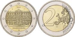 World Coins - Germany, 2 Euro, Brandenburg, 2020, Munich, Bi-Metallic,