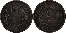 Us Coins - United States, 2 Cents, Union Shield, 1867, Philadelphia, Bronze,