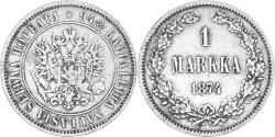 World Coins - Coin, Finland, Alexander II, Markka, 1874, Helsinki, , Silver, KM:3.2