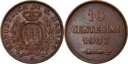 World Coins - Coin, San Marino, 10 Centesimi, 1937, Rome, , Bronze, KM:13