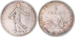 World Coins - FRANCE, Semeuse, Franc, 1918, Paris, KM #844.1, , Silver, 23, Gadoury..