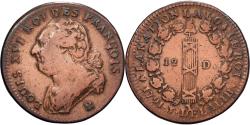 World Coins - France, Constitution, 12 deniers françois, 1791, Orléans, Bronze