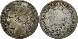World Coins - France, Franc, Cérès, 1872, Bordeaux, Silver, , KM:822.2