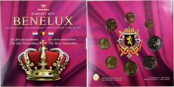 World Coins - Benelux, 3x 1 ct. - 2€ + Token, Les 3 monarchies, 2011,