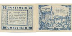 World Coins - Banknote, Austria, Steinerkirchen, 20Heller, château, 1920 UNC(63) Mehl:FS 1029I