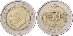 World Coins - Turkey, 50 Kurus, 2011, Bi-Metallic, , KM:1243