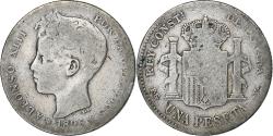 World Coins - Spain, Alfonso XIII, Peseta, 1896, Silver, , KM:706