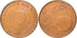 World Coins - Netherlands, 5 Euro Cent, 1999, Utrecht, Copper Plated Steel,