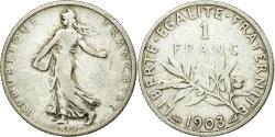 World Coins - Coin, France, Semeuse, Franc, 1903, , Silver, Gadoury:467