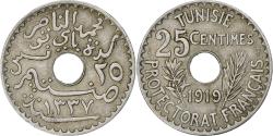 World Coins - Tunisia, Muhammad al-Nasir Bey, 25 Centimes, 1919, Paris, Nickel-Bronze