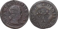World Coins - Coin, Principality of Arches-Charleville, Charles II, Denier Tournois, 1653