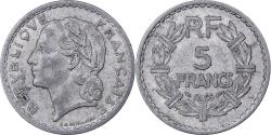 World Coins - France, 5 Francs, Lavrillier, 1945, Paris, Aluminum, , KM:888b.1