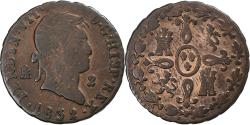 World Coins - Spain, Ferdinand VII, 2 Maravedis, 1832, Segovia, Copper,