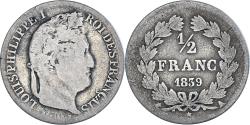 World Coins - Coin, France, Louis-Philippe, 1/2 Franc, 1839, Paris, , Silver