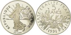 World Coins - Coin, France, Semeuse, 5 Francs, 1991, Paris, Proof, , Nickel Clad