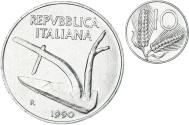 World Coins - Coin, Italy, 10 Lire, 1990, Rome, , Aluminum, KM:93