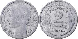 World Coins - France, 2 Francs, Morlon, 1945, Castelsarrasin, Aluminum,