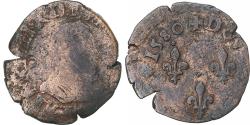 World Coins - France, Henri III, Double Tournois, 1580, Nantes, Copper, , Gadoury:455