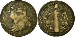 World Coins - Coin, France, 2 sols françois, 2 Sols, 1792, Paris, , Bronze