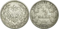 World Coins - Coin, GERMANY - EMPIRE, 1/2 Mark, 1905, Karlsruhe, , Silver, KM:17