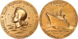 World Coins - France, Medal, Compagnie Générale Transatlantique, France, Shipping, 1962