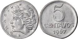World Coins - Coin, Brazil, 5 Centavos, 1967, Error straight clip, , Stainless Steel