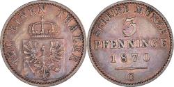 World Coins - Coin, German States, PRUSSIA, Wilhelm I, 3 Pfennig, 1870, Cleves,