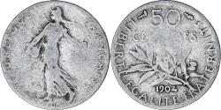 World Coins - Coin, France, Semeuse, 50 Centimes, 1904, Paris, , Silver, KM:854