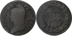 World Coins - France, 5 Centimes, Dupré, AN 5, Strasbourg, Copper, , Gadoury:126