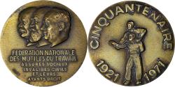 World Coins - France, Medal, Cinquantenaire de la Fédération des Mutilés du Travail, 1971